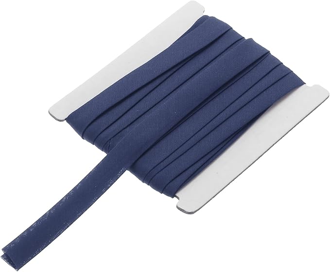 MECCANIXITY 1/2 Inch Double Fold Bias Tape Continuous Bulk Cotton Bias Tape for Sewing Seaming Quilting Hemming Binding Crafts (Navy Blue 12 Yards)