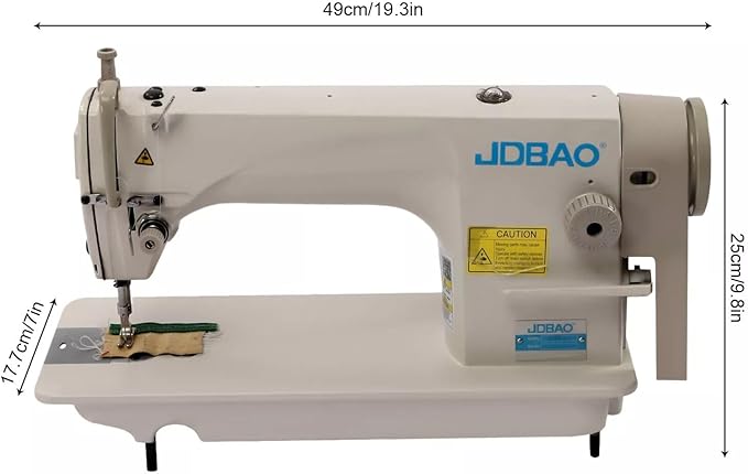Industrial Electric Sewing Machine, Freestanding Mounting Foot Pedal Operation Tailoring Machines, Heavy Duty Full Metal Frame with Motor, Suitable for Tailors/Drapery Manufacturers
