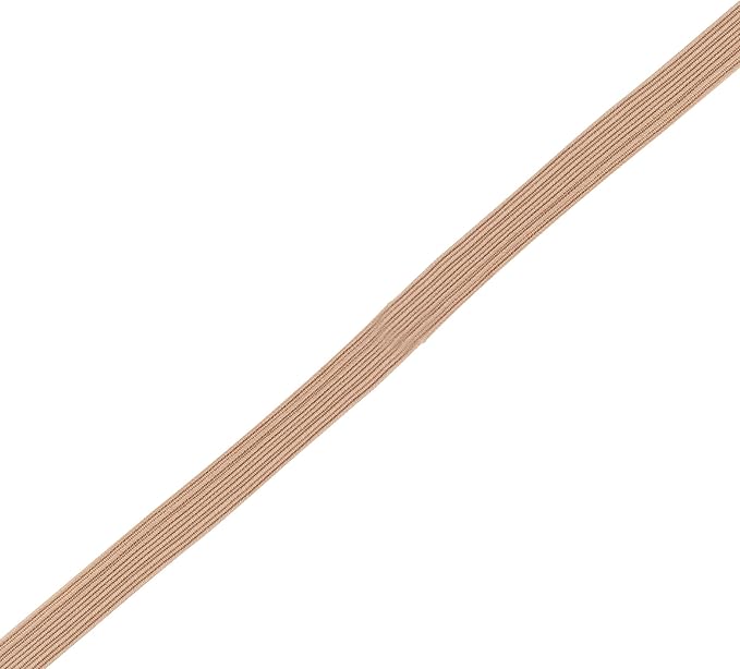 Mandala Crafts 10mm 50 Yds Roll of Nude Elastic Bands for Sewing - 3/8 Flat Elastics Cord - 3 8 Inch Braided Stretch Straps for Crafting