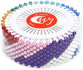 DECORA 480 Pieces Multicolor Sewing Pins Straight Quilting Pearl Head Pins for Christmas and Other Crafts Making