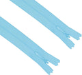ANPURZII 2PCS #3 11 Inch Light Blue Invisible Zippers for Sewing Skirts, Nylon Coil Bulk Zippers for Pocket, Pillow(Light Blue 11" 2PCS)