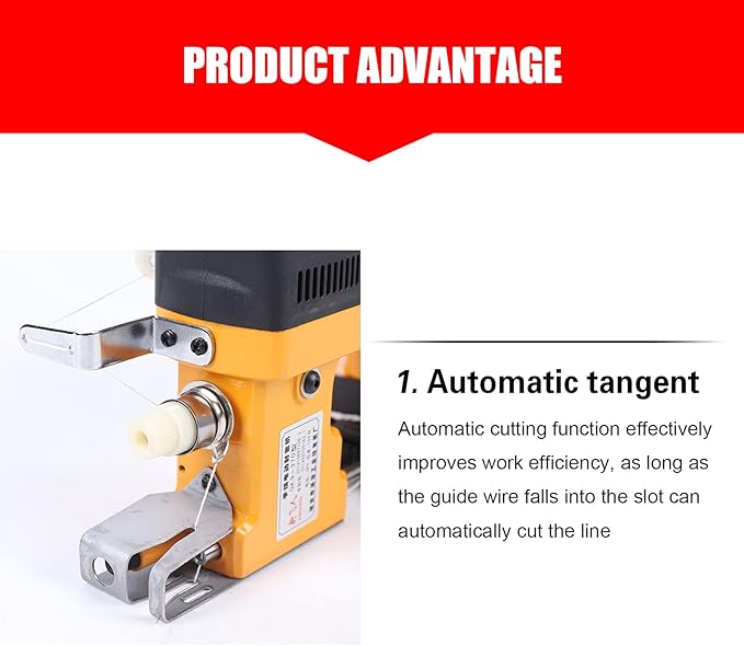 Handheld Electric Sewing Machine 1700 Stitches/Min 7-9mm 210W High Speed Wireless Portable Electric Bag Stitching Closer Sack Seal Sewing Machine for Feed Sacks Jute Bags Seed Bags Rice Bags