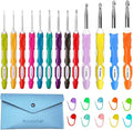 Novelchet 13Pcs Ergonomic Crochet Hook Set with Case, Crochet Hooks for Arthritic Hands,Crochet Hook Size 2mm-10mm (B-N)