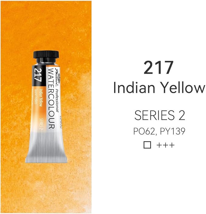 PHOENIX Professional Watercolor Paint Single Tube - 0.47 Fl Oz / 14ml - Indian Yellow