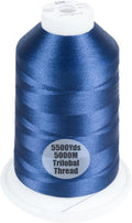 Simthread Trilobal Polyester Thread – 5000M (5500yds) No.40 – Super Sheen, Tangle-Free – Built-in Thread Lock Spool – Compatible with Brother, Singer, Janome & More, Navy Blue-903