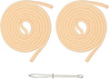uxcell 2pcs 53inch Drawstring Cords Replacement Drawstring Hoodie String Sewing Tool with Easy Threader for Hoodie Sweatpants Jackets Pants Hats Coats Bags, Pale Yellow