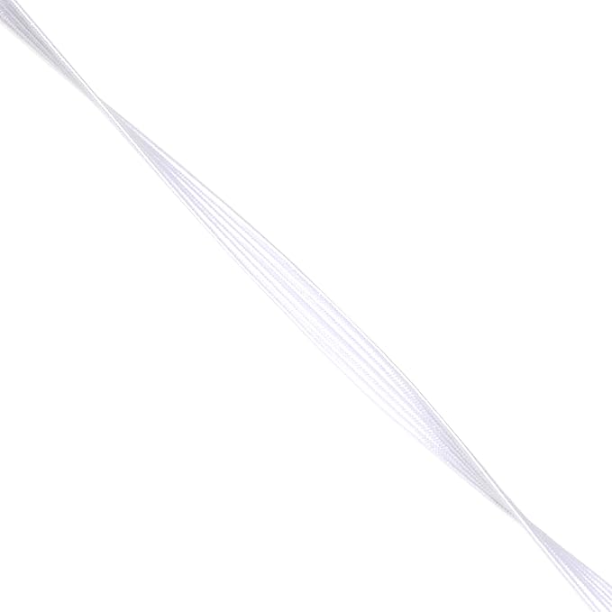 Mandala Crafts 6mm 50 Yds Roll of White Elastic Bands for Sewing - 1/4 Flat Elastics Cord - 1 4 Inch Braided Stretch Straps for Crafting