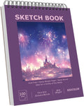 Soucolor 9"x12" Sketch Book for Women Sketch Book, 100 Sheets (68lb/100gsm) Drawing Paper, Art Supplies for Adults, 1-Pack