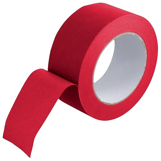 6 Pack Red Painters Tape, 2 inch Wide x 55 Yards Medium Adhesive Masking Tape, Wall Trim Tape for Painting DIY Craft and Renovation Protection (330 Total Yards)