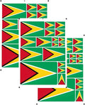 vmcoatdu Guyana Flag Laser Printing Sticker 3 Pcs Decal in Multiple Sizes Stickers (Green Guyana)