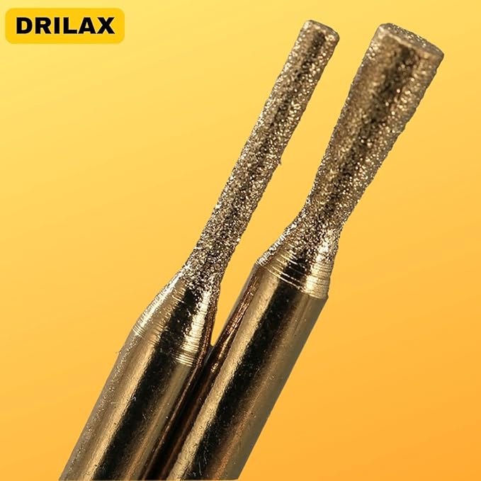 Drilax 30-Pc Rotary Tool Diamond Bits Set – 120 Grit Engraving & Carving Kit | Compatible with Dremel Tools | Diamond Drill Bits for Stone, Jewelry Making Tools & Supplies, Crafts, Etching