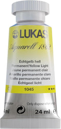 Lukas 1862 Aquarell Artists' Watercolor Tubes, Permanent Yellow Light 24 ml - Vibrant Professional Grade Watercolor Paint - Easy-to-Wet, Intense Color, Long-lasting - For Professional Watercolorists