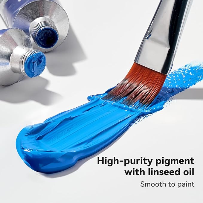 Paul Rubens Oil Paint, 20 Basic Colors*170 ml LargeTubes, Professional Oil Based Paint with High Saturation, Creamy Texture, and Consistency,Art Supplies for Artists, Students, Beginners