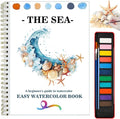 Watercolor Workbooks Coloring Book Beginner Friendly Painting Kit Easy Nature Scenes Paint Set Art Crafts for Creative Exploration Gift for Adults (Seaside, with Palette)