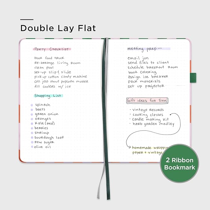 &And Per Se Dotted Journal Notebook for Women&Men with Pattern, A5 Hardcover, 160 Pages 100GSM Thick Dotted Paper, 3 Sheets of Stickers Included(Color Block)