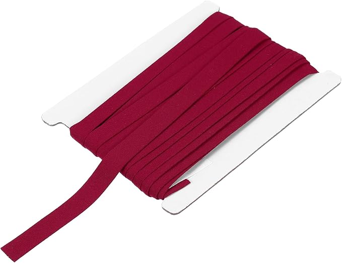 MECCANIXITY 2/5 Inch Double Fold Bias Tape Cotton Continuous Bulk Bias Tape for Sewing,Seaming Quilting Hemming Binding Crafts (Dark Red 6 Yards)