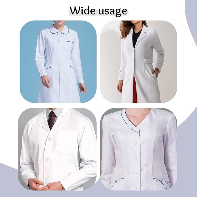 White Buttons for Sewing Pack of 100 3/4" (19mm) 2 Hole Round Plastic Buttons Glossy 0.75 inch 30L Plain Bulk Sewing Buttons for Lab Coat Pants Suit Workwear School Outfits Aprons Crafts DIY