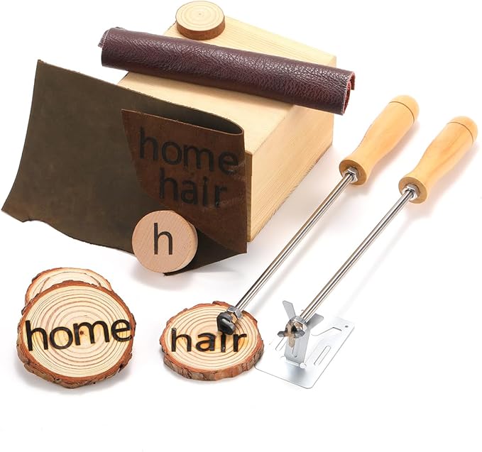 26 Pcs 1" Lowercase Letters Branding Iron for Wood, Hats, Leather, Alphabet Branding Iron for BBQ Steak Bread & Personalized Gifts, with Wooden Box and 2 Handles (Lowercase Letter a-z)