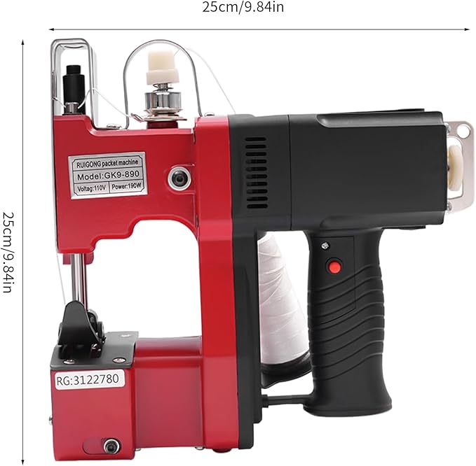 Sewing Machine 1800 Rpm Handheld Electric Bag Closer Stitcher Packing Machine Industrial Sewing Machine Bag Stitcher for Woven Bags, Cloth Bags, Paper Bags, Leather Materials, Two Secant Modes