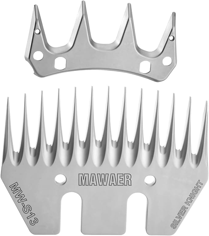 13 Tooth Pet & Livestock Shearing Replacement Blades for fit Oster, Lister, Heiniger Sheep Clippers, Detachable Animal Trimmer Shears for Grooming Goats, Lambs, Llamas, Alpacas (13 Tooth)