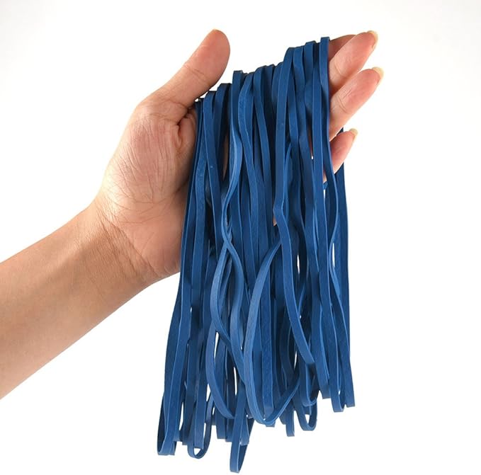 Coopay 120 Pieces Large Rubber Bands Bulk, 8 Inches Heavy Duty Strong Elastic Bands for Office Supply School Home, Securing Trash Can Garbage Cans, File Folders (Blue)