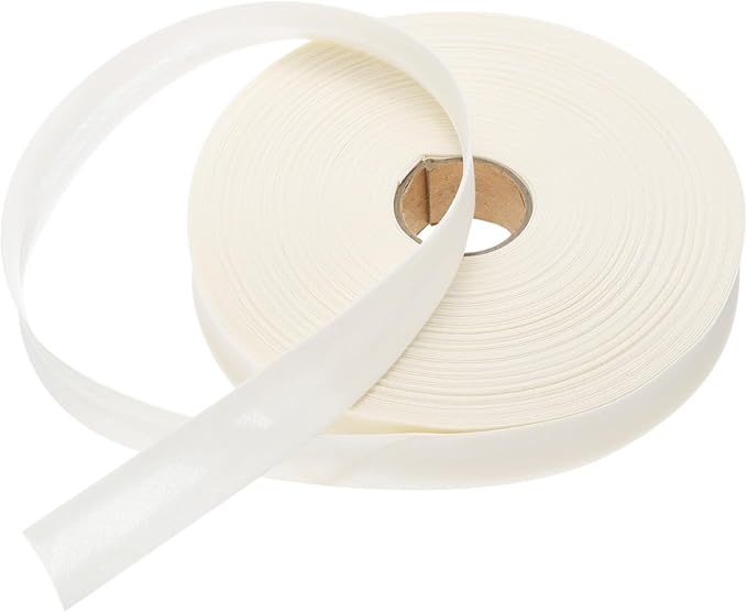 MECCANIXITY 1 Inch Single Fold Bias Tape Polyester Continuous Bulk Bias Tape for Sewing,Seaming Quilting Hemming Binding Crafts (Beige 50 Yards)