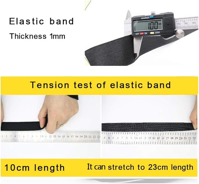 2 Inch by 10 Yard Black Heavy Stretch High Elasticity Elastic Spool Knit Elastic Bands for Sewing