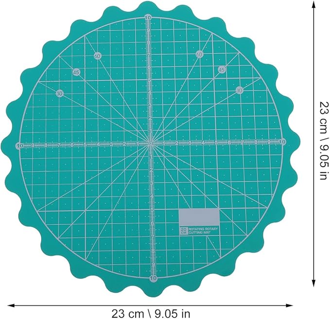 Angoily 15 Inch Rotary Cutting Mat Self-Healing Round Craft Mat with 360 Degree Smooth Rotation for Quilting Sewing and Diy Projects