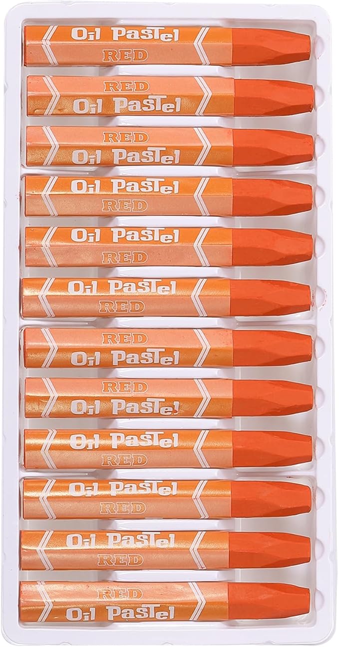 PATIKIL Orange Oil Pastels, 48Pcs Soft Oil Crayons Pastels Stick Vibrant and Creamy Art Supplies Bulk for Artists Beginners Art Painting Drawing Blending Graffiti Gallery