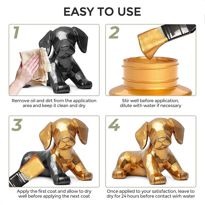 Nicpro Acrylic Paint Metallic, 3 Colors Gold, Silver, Copper 25.35oz/750ml Gold Leaf Paint, Non Toxic, Non Fading for Art Painting, Handcrafts, Ideal for Multi-surface, Canvas, Wood, Clay, Metal
