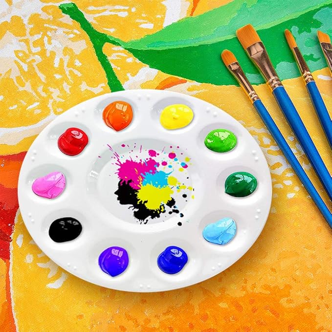 Hulameda 28 Pcs Paint Tray Palettes Plastic for Kids to Put Cupcake and Art Painting