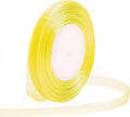 Yellow Ribbon for Gift Wrapping 3/8 inch Sheer Organza Ribbon for Flower Bouquet Tulle Chiffon Ribbons for Wedding Invitations Christmas Halloween Decorations Crafts 50 Yards