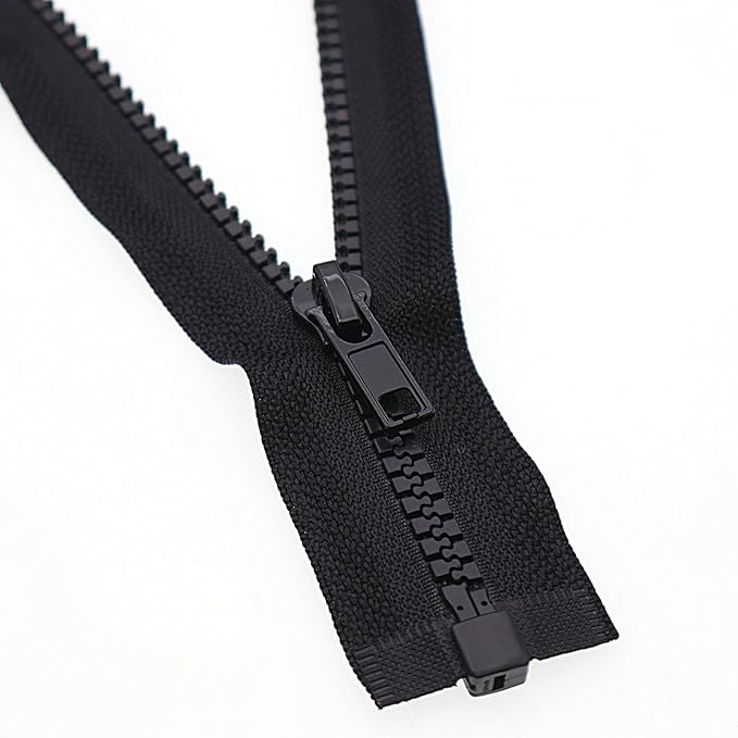 SHUNLI 2PCS #5 28 Inch Separating Jacket Zippers, Black Molded Plastic Zipper Bulk for Sewing Crafts Coats Bags