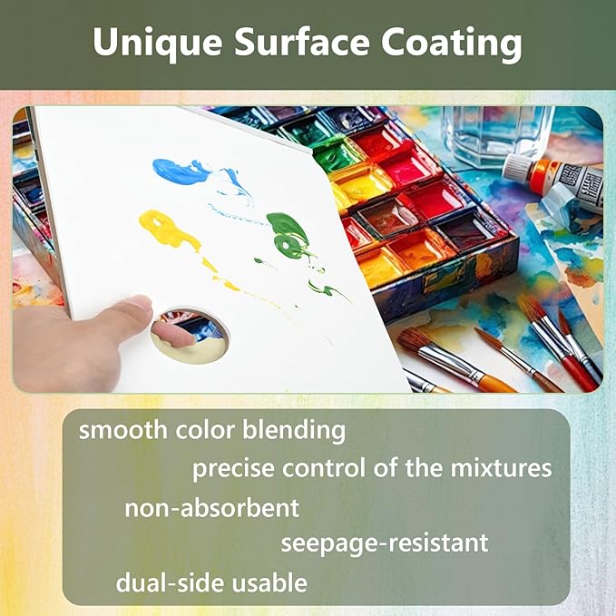 Tear-Off Paint Palette Paper Pad, 105gsm, Disposable Mess-Free Paint Tray, 5-Pack 100 Sheets for Watercolor, Acrylic, Gouache, Oil, and Ink Painting (Small 100 Sheets 7.8''x11.7'')