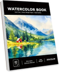 Soucolor Watercolor Paper Pad, 9"x12" Water Color Paper, 140lb/300gsm 40 Sheets Artist Painting Drawing Paper Book, Art Supplies for Adults, Watercolor Paint Set, Sketchbook, Journal, Notebook