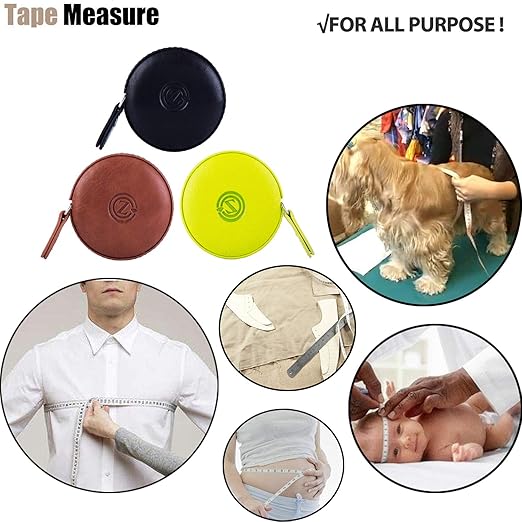 Sewing Tape Measure, Medical Body Cloth Tailor Craft Dieting Measuring Tape, 60 Inch/1.5M Dual Sided Retractable Ruler with Push Button Round(1 Pack, Blue)