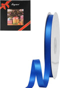 LIUYAXI Blue Double Faced Satin Ribbon, 3/8" X Continuous 25 Yards, Ribbons Perfect for Gift Wrapping Bows Bouquet Wedding Decor DIY Craft and More
