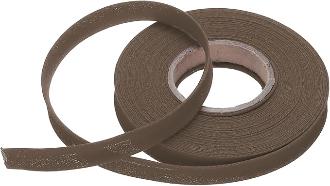 MECCANIXITY 1/2 Inch Single Fold Bias Tape Polyester Continuous Bulk Bias Tape for Sewing,Seaming Quilting Hemming Binding Crafts (Brown 10 Yards)