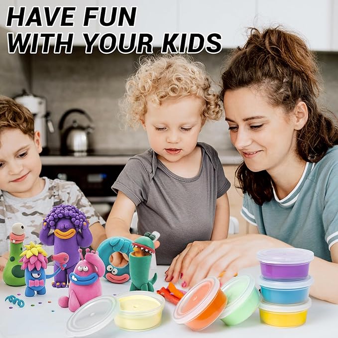 Air Dry Clay- 36 Colors Modeling Clay Kit with 3 Sculpting Tools, Safe & Non-Toxic, Magic Foam Clay for Kids and Adults, DIY Molding Clay Gift for Boys and Girls