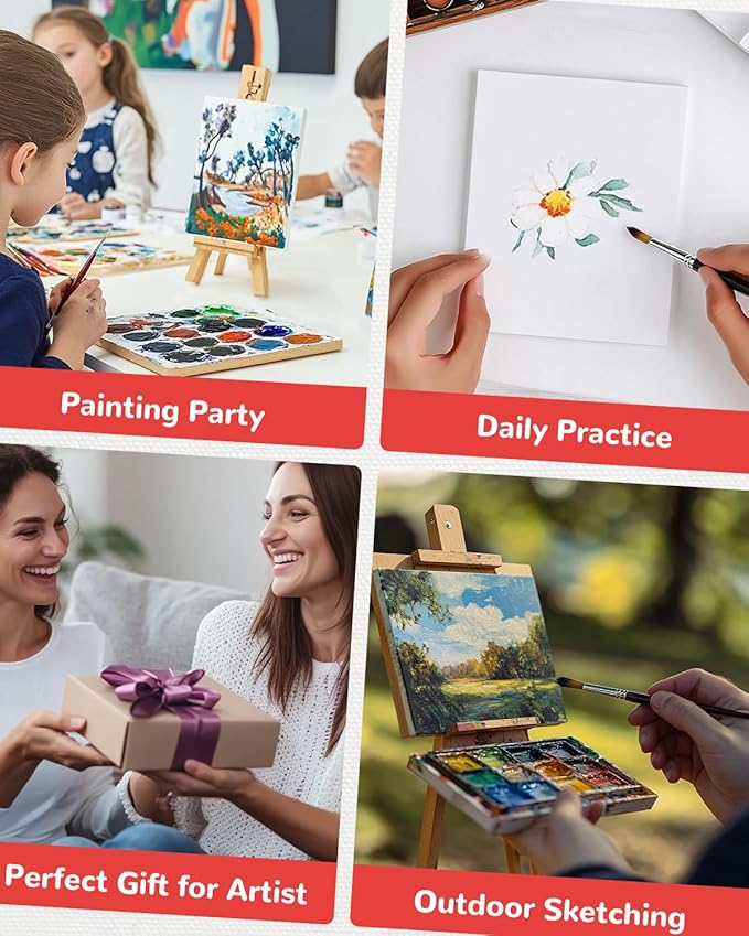 Canvas Boards for Painting 72 Pack, 5x7 Inch Panels, 100% Cotton White Blank Boards, Art Supplies for Acrylics Oil Watercolor Tempera Paints