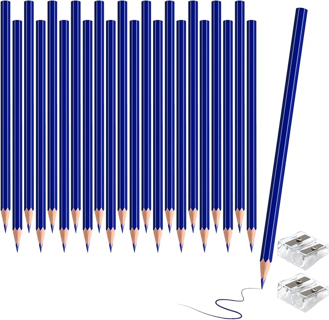 24 PCS DurkBule Colored Pencils, Pre-sharpened Professional Wooden Art Pencils Set for Artists Painting | Premium Drawing Sketching Supplies (DurkBule)