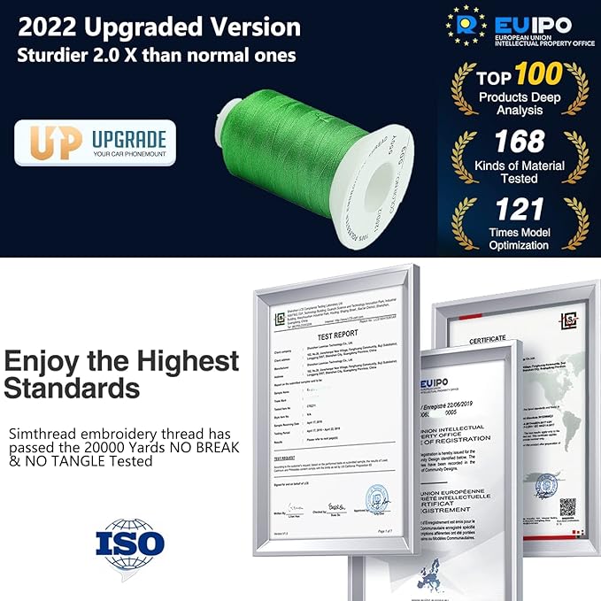 Simthread Pastel Embroidery Thread – 8 Shades Compatible with Brother Colors, 550 Yards Each, 40WT Polyester, for Brother, Babylock, Janome, Singer & Other Machines