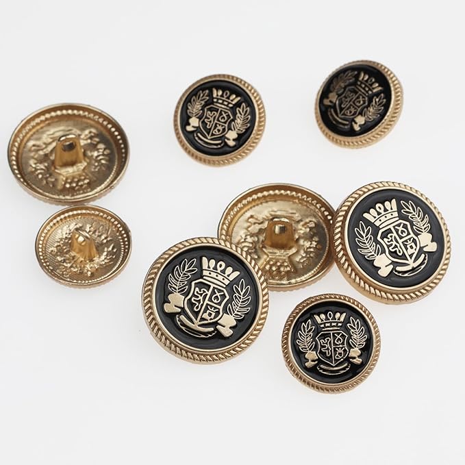 14PCS Gold Blazer Buttons for Men Replacement Buttons Suits Antique Gold Buttons for Blazer 23mm and 18mm Gold Button for Sport Coat, Uniform, Jackets Vintage Blazer Buttons Men