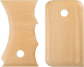 HARFINGTON 2pcs Pottery Ribs Trimming Tools Pottery Profile Rib Wooden Foot Shaper Shaping Big Wave Design Texture Rib Beech Wood for Carving Ceramics Clay