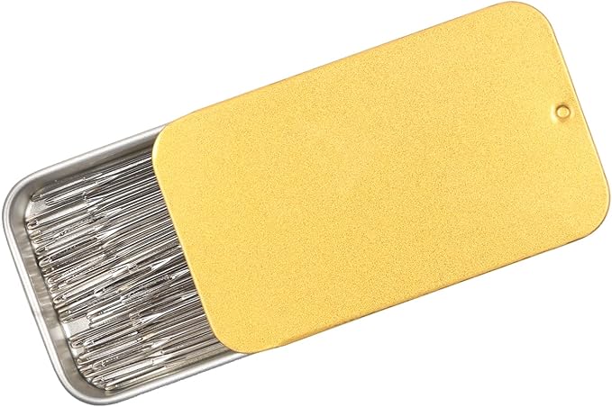 40PCS Large Eye Sewing Needles - 8 Sizes Hand Sewing Sharp, Embroidery, Leather, Stainless Steel Yarn With Threaders & Stitch Markers (Golden)
