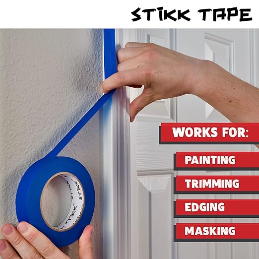 STIKK Painters Tape - 1pk Red Painter Tape - 2 inch x 60 Yards - Paint Tape for Painting, Edges, Trim, Ceilings - Masking Tape for DIY Paint Projects - Residue-Free Painting Tape