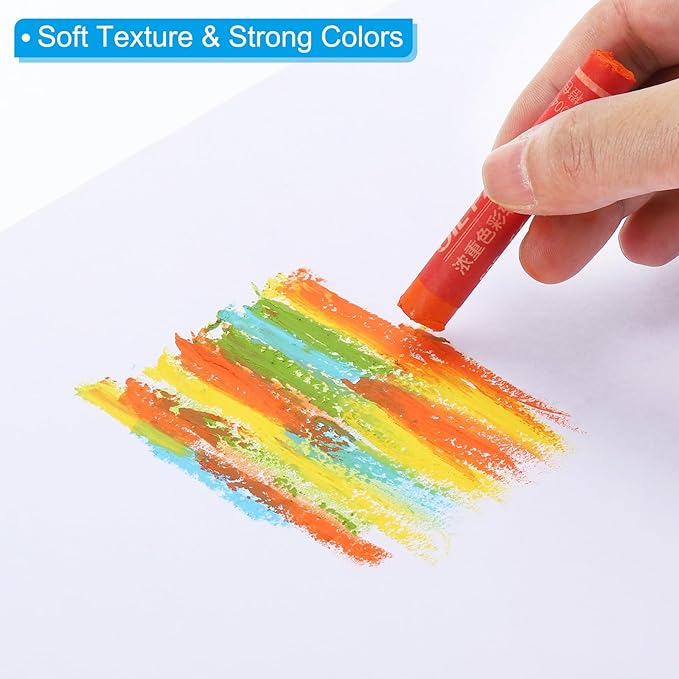 PATIKIL Cobalt Blue Oil Pastels, 12Pcs Soft Oil Crayons Creamy Pastels Stick Art Supplies for Art Painting Drawing Blending Graffiti for Artists Beginners