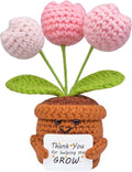 Positive Crochet Tulip Flower, Handmade Emotional Support Knitted Tulip Flowers Inspirational Gift for Women - Thank You, Appreciation, Positive Gift for Teacher, Mom, Friend, Coworker