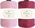 Maxee Premium Polyester Macrame Cord 3 mm × 218 yd (2 Pack),3mm 100% Polypropylene Macrame Cord,Ideal for Crochet, Wall Hangers, Bags, Rugs & DIY Crafts