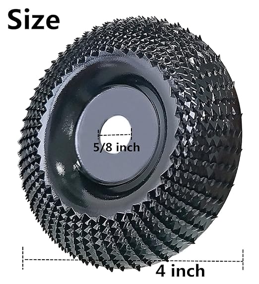 Wood Carving Disc Grinder Wheel Disc 4 Inch Wood Shaping Wheel Wood Grinding Shaping Disc for Angle Grinders with 5/8” Arbor(2PCS)